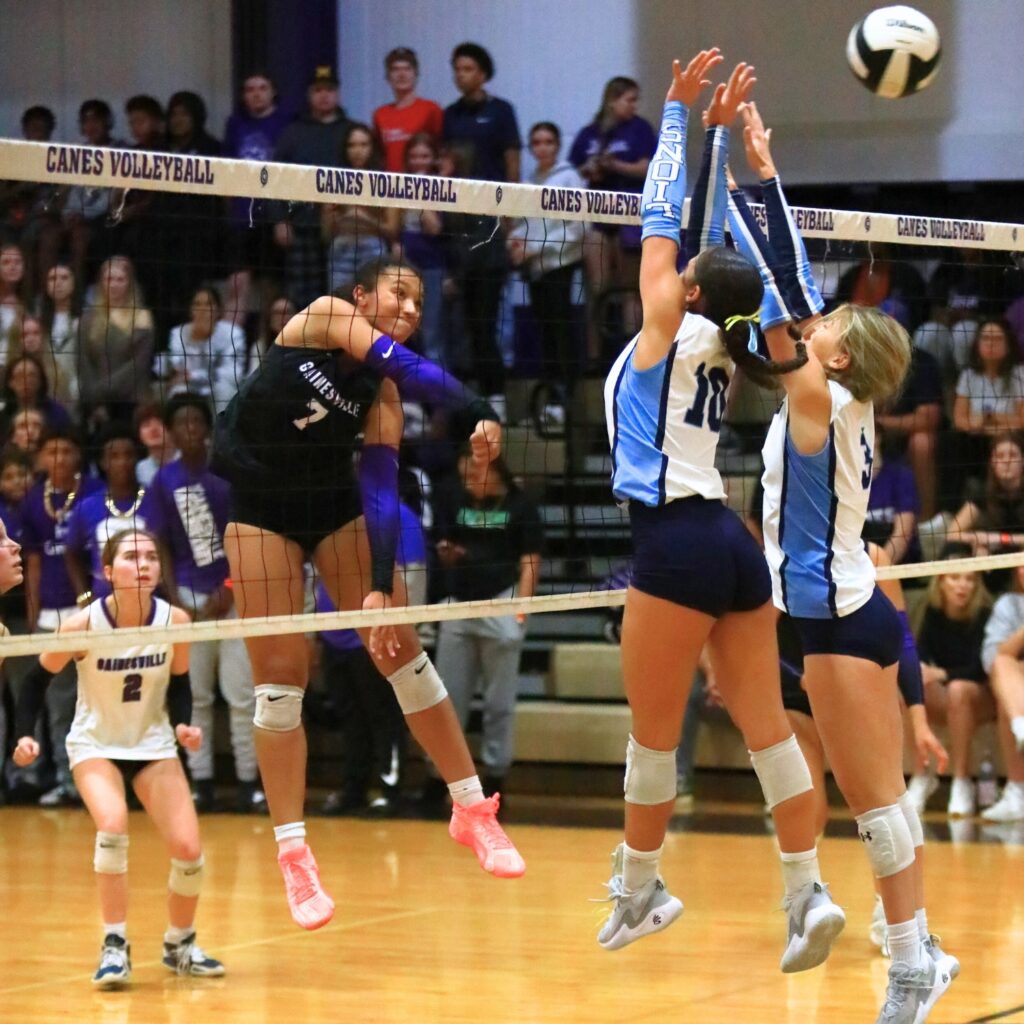 Gainesville's Jordyn Barnard (7) with a hit against Legacy (Port St. Lucie) in the Class 5A Region 2 Final. Photo by C.J. Gish