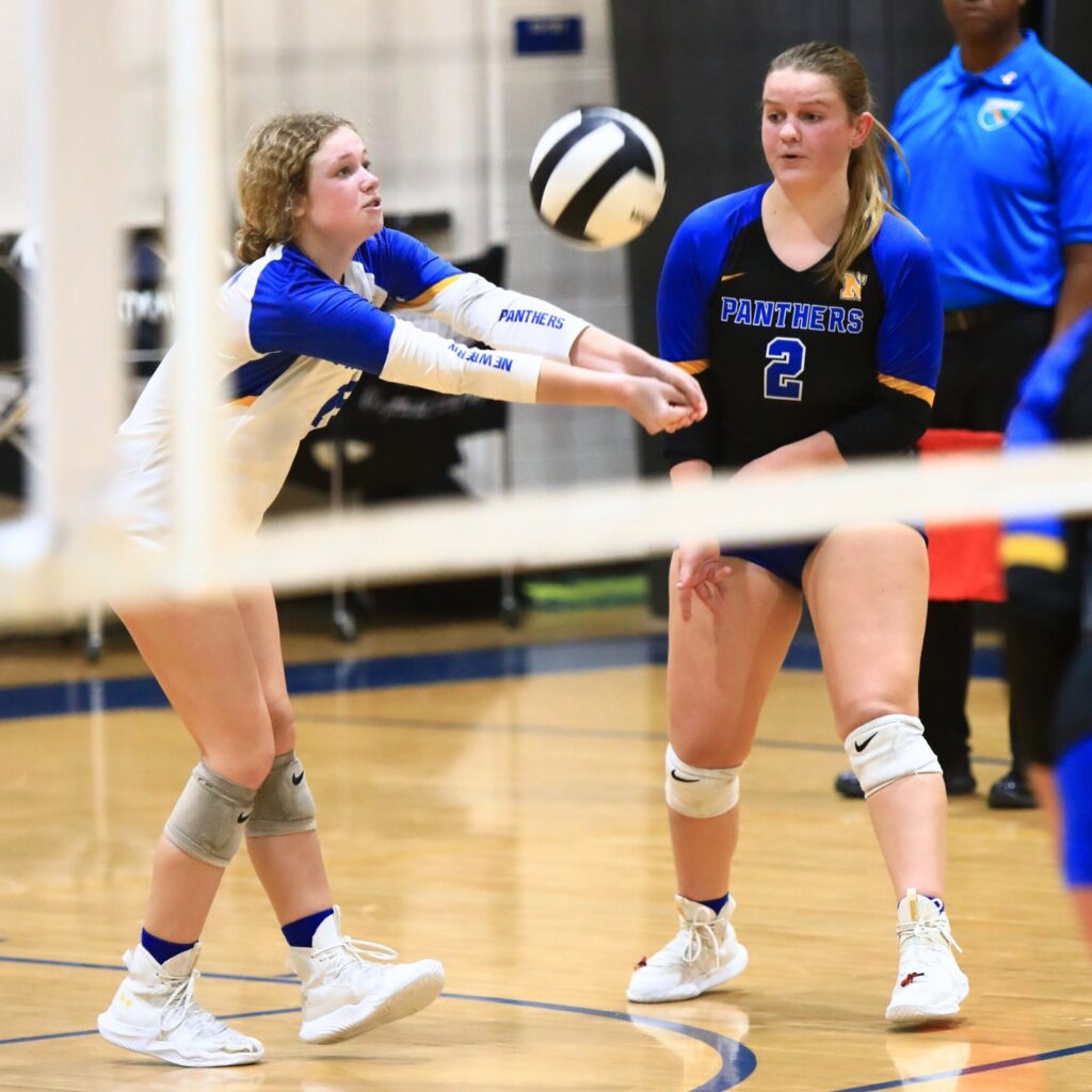 Newberry's Raigan Wockenfuss (15) with a dig against Palatka in the Class 3A-District 5 semifinals. Photo by C.J. Gish