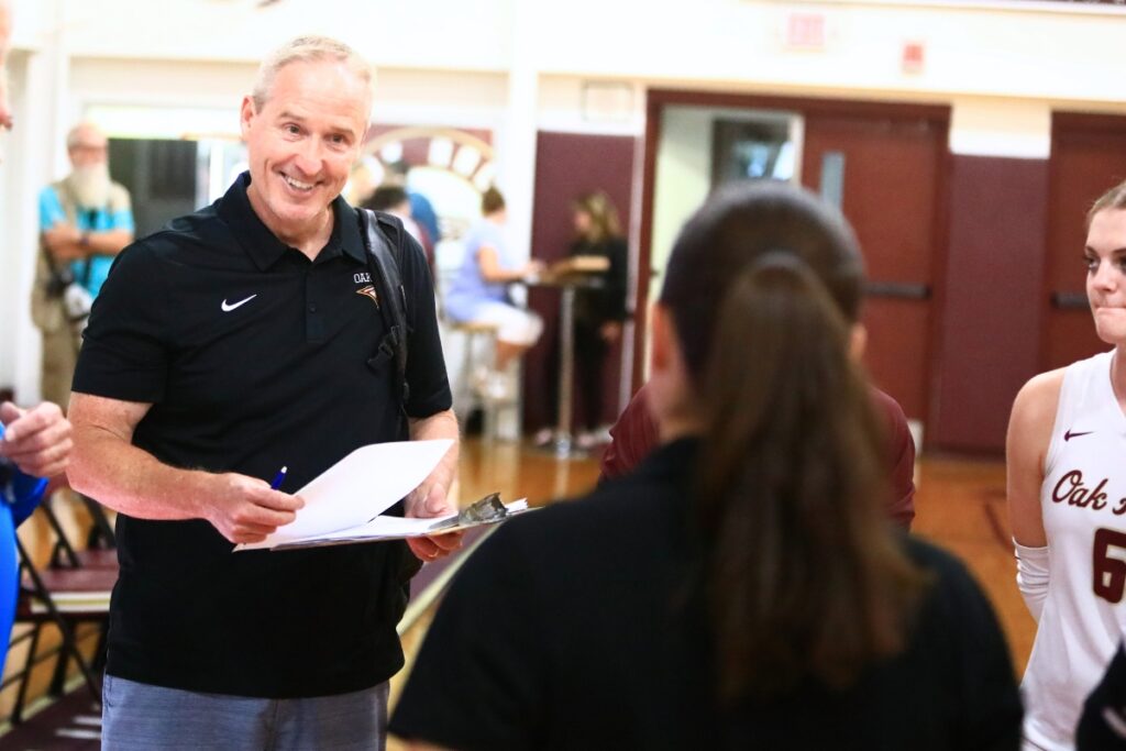 Oak Hall's Perry McDonald was more than happy to help the Eagles finish their season. Photo by C.J. Gish