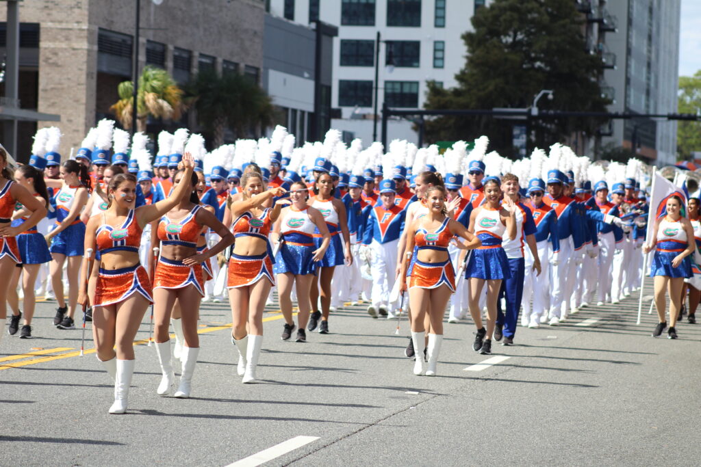 The Gator Marching Band in the UF Homecoming Parade