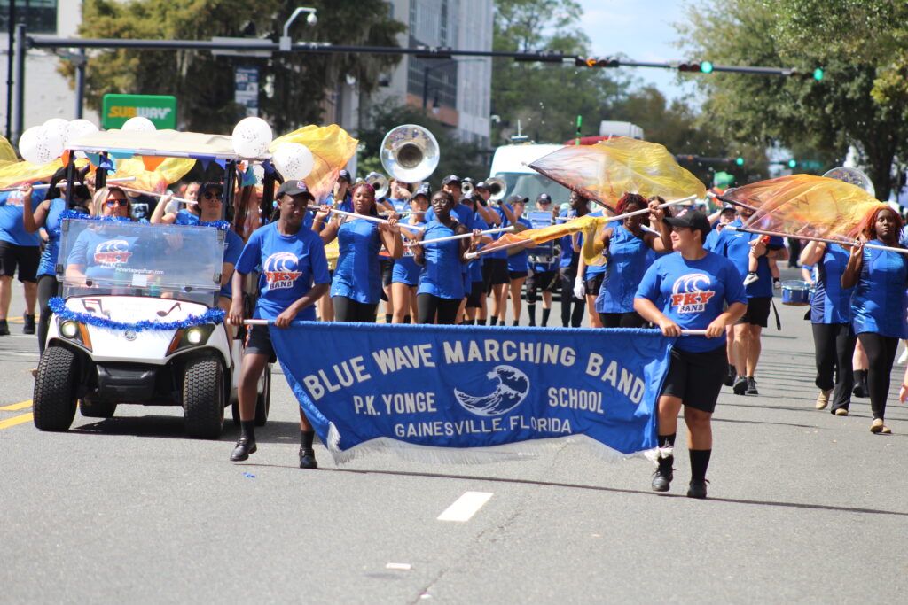 The P.K. Yonge Marching Band in Friday's UF Homecoming Parade