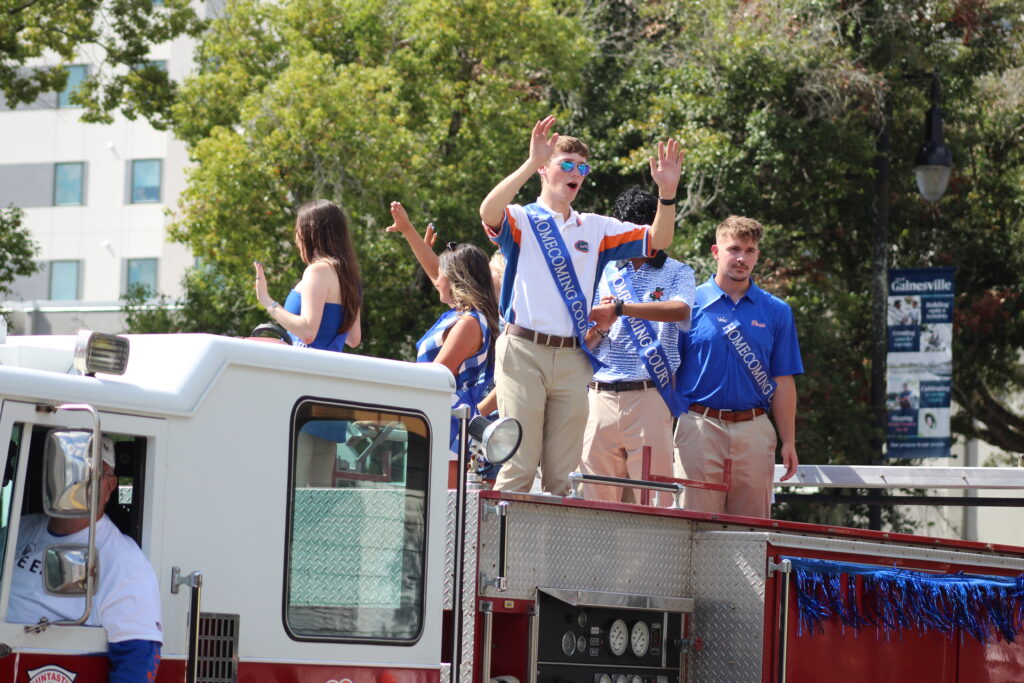 The UF Homecoming Court in the parade