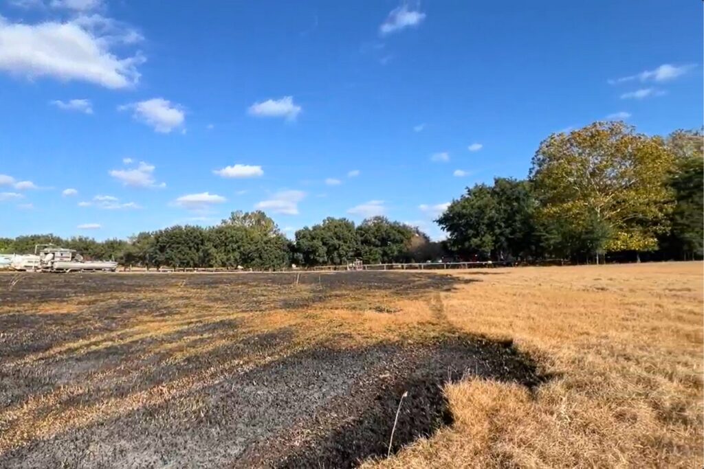Fire crews contained the brush fire to 4 acres within half an hour of the report. 