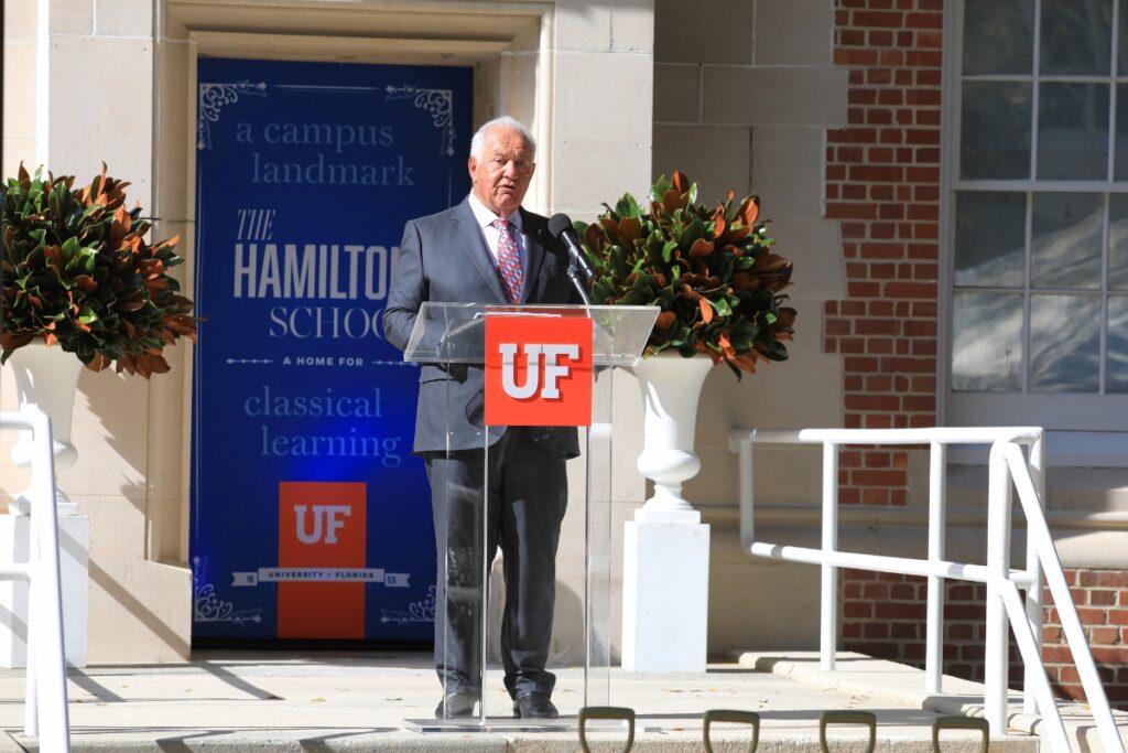 Mori Hosseini at the groundbreaking ceremony for the Hamilton School. Photo by Seth Johnson