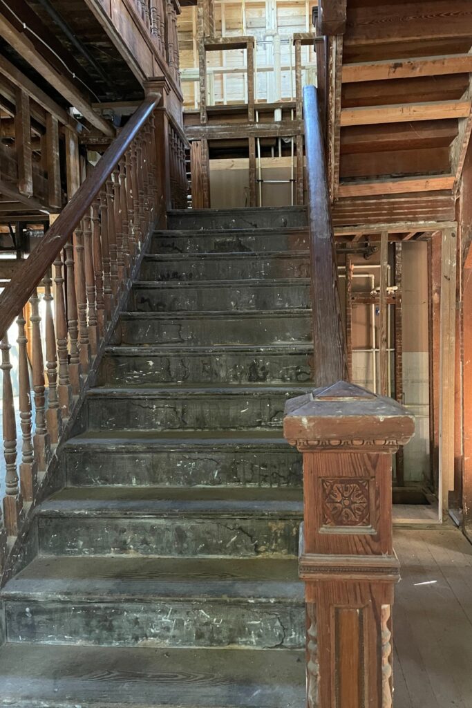 Steven Lara said the plan is to keep the wooden staircase and flooring. Photo by Seth Johnson