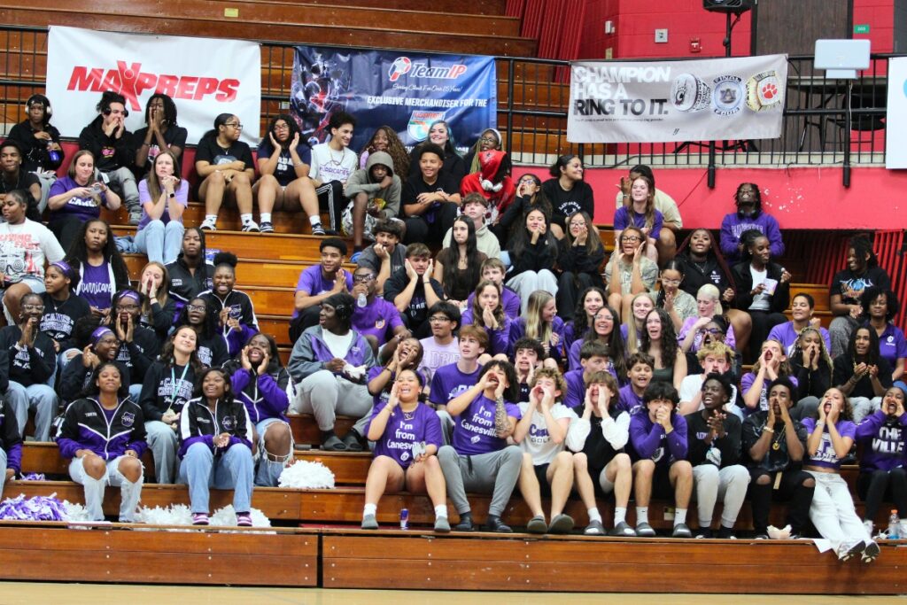 The Hurricane's student section cheering on GHS against Archbishop McCarthy (Fort Lauderdale) in the Class 5A state semifinals. Photo by Vinnie Cammarano