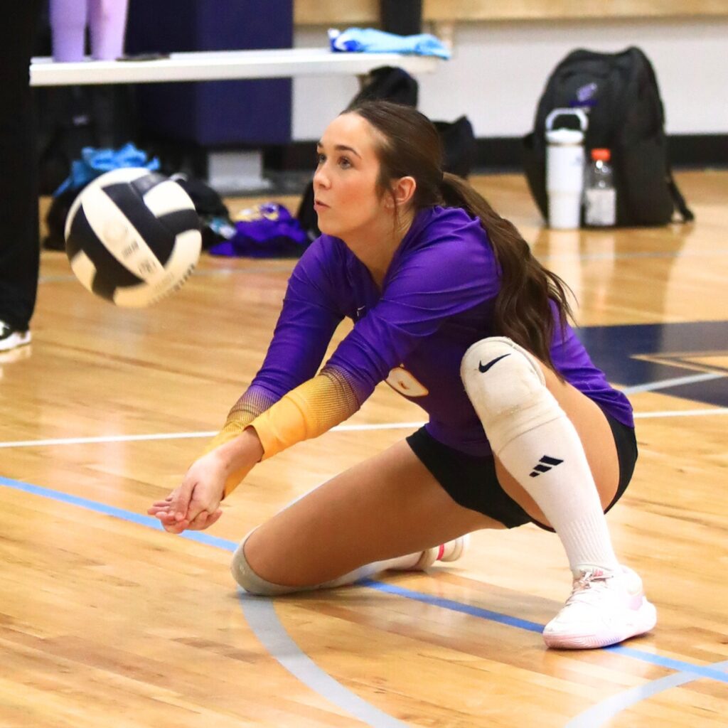 Union County's Bella Johns with a dig for the East team at The Prep Zone All-Star Showcase. (1)