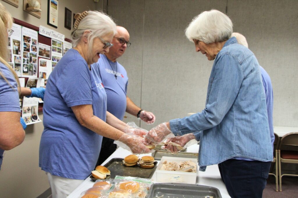 Volunteers gathered at Gethsemane Lutheran Church Thanksgiving morning for 'Operation Turkey Sandwich.' Photo by Lillian Hamman (1)