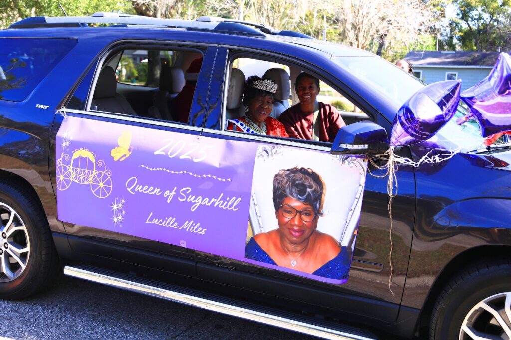 2025 Queen of Sugarhill Lucille Miles at the 2025 A Very GNV Holiday Parade. Photo by C.J. Gish