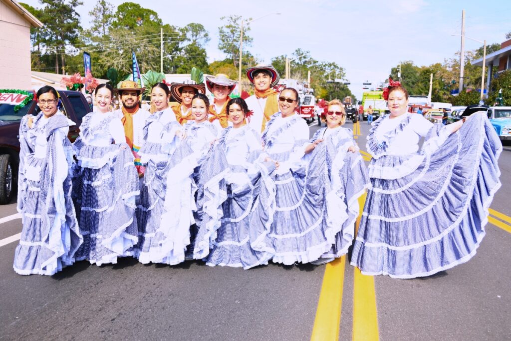 Cumbia Collective of Gainesville at the 2025 A Very GNV Holiday Parade. Photo by C.J. Gish (1)