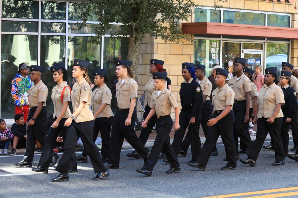 Eastside ROTC marches in A Very GNV Holiday Parade. Photo by Seth Johnson