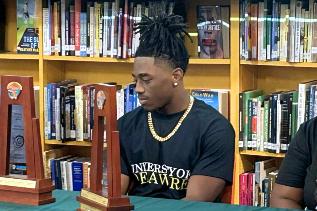 Eastside's Demarco Daniels signed to play college football at the University of Delaware. Photo by Marty Pallman (1)