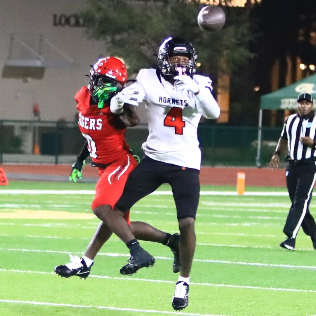 Hawthorne's Dakarai Wiggins breaks up a fourth-down, fourth-quarter pass against Blountstown in the FHSAA Rural State Championship game. Photo by C.J. Gish