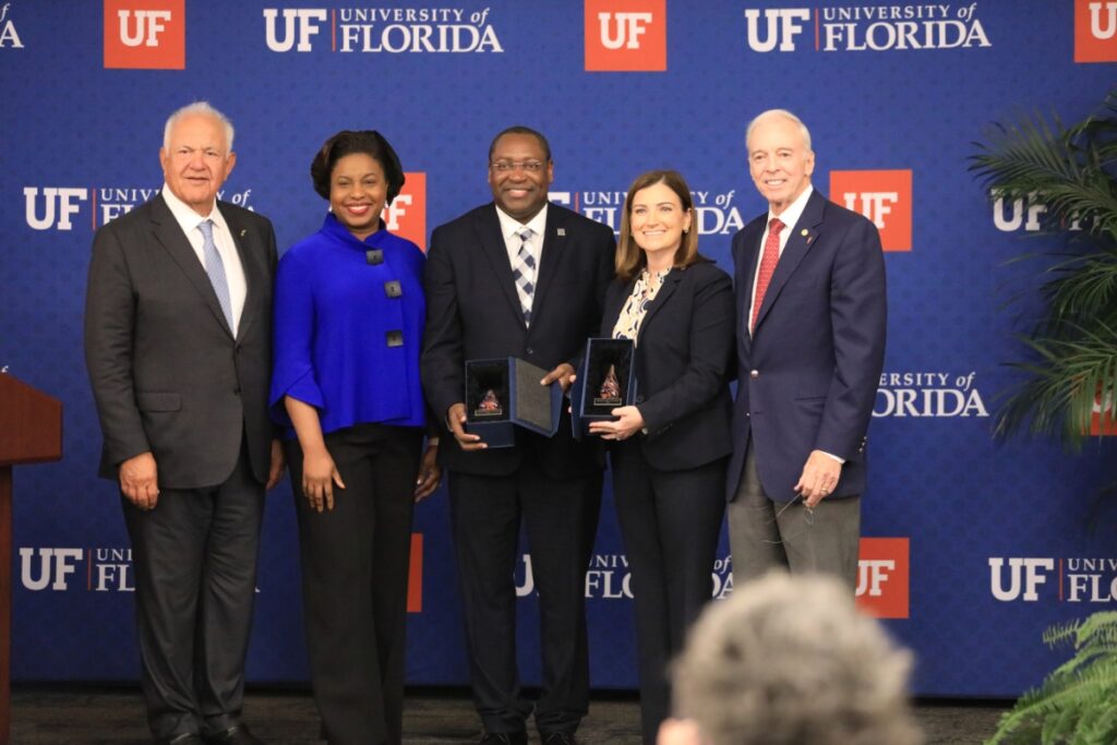 Santa Fe College, UF Health and UF officials gathered to celebrate a new nursing pipeline. 