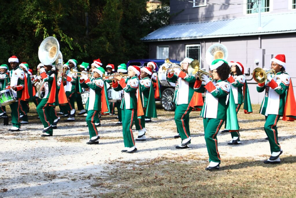 The Eastside High School band at the 2025 A Very GNV Holiday Parade. Photo by C.J. Gish