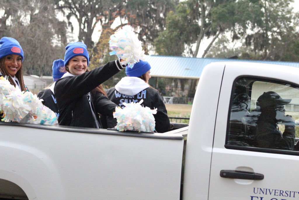 The Gator Dazzlers in the UF Facilities Services Children's Christmas Parade. (Photo by Nick Anschultz)