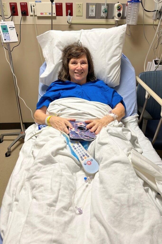 The author, shown here just before her second knee replacement surgery. Photo courtesy of Ronnie Lovler 1