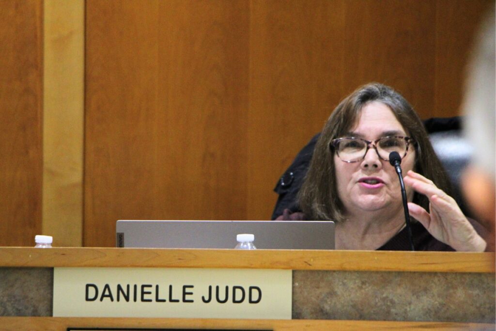 Alachua Planning and Zoning Board member Danielle Judd says 'enough' with 'disingenuous' Tara April special exception permit application. Photo by Lillian Hamman