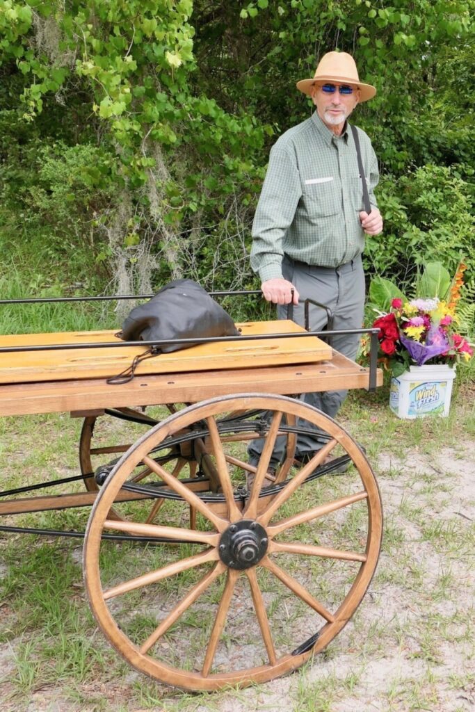 Final Friends director Dennis Shuman at a burial ceremony at Prairie Creek Conservation Cemetery. Photo courtesy of Renee Hoffinger