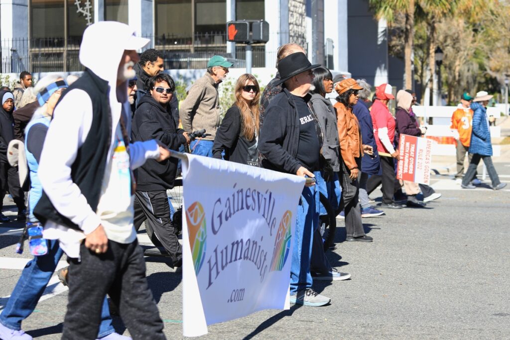 Gainesville Humanists marches in the MLK Jr. Parade.