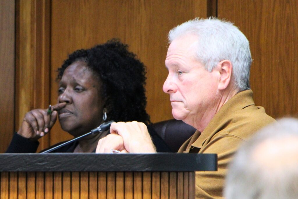 Interim part-time city manager John Martin (right) was considered as candidate for permanent Archer's city manager position. Photo by Lillian Hamman
