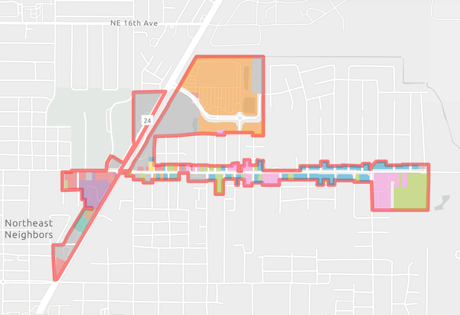 map of which properties will be allowed to apply for the $2 million grant program.