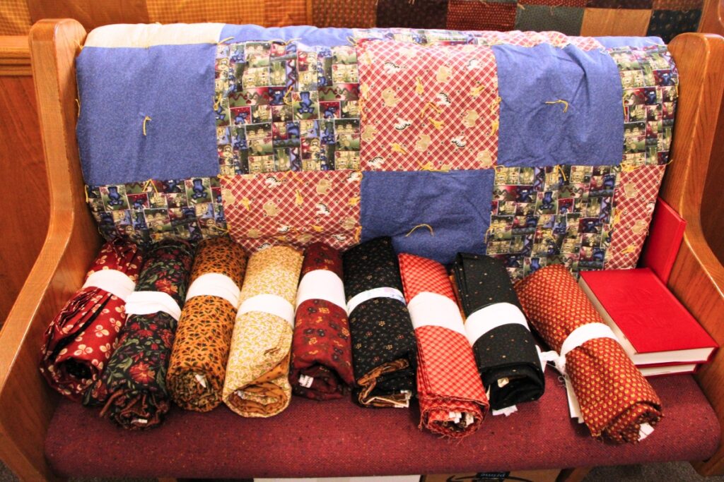 The Knotty Ladies' fabric kits will go to a school in Mali that teaches sewing. Photo by Lillian Hamman