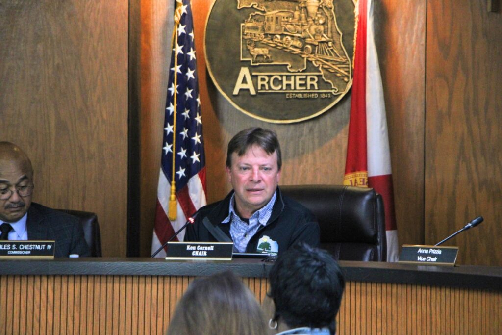BOCC Chair Ken Cornell (pictured) and Commissioner Charles Chestnut opposed moving Archer's City Hall to the community center during a joint meeting in February.