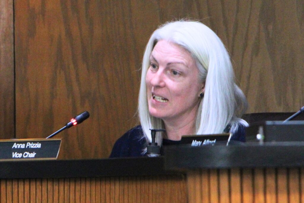 County Commissioner Anna Prizzia (right) suggested Archer review its comprehensive plan and seek the county’s resources before growth comes. Photo by Lillian Hamman