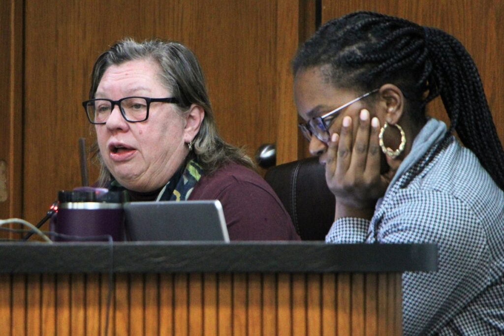 County Commissioner Mary Alford (left) suggested Archer adopt the county's Forward Focus initiative launched in Eastern Alachua County. Photo by Lillian Hamman