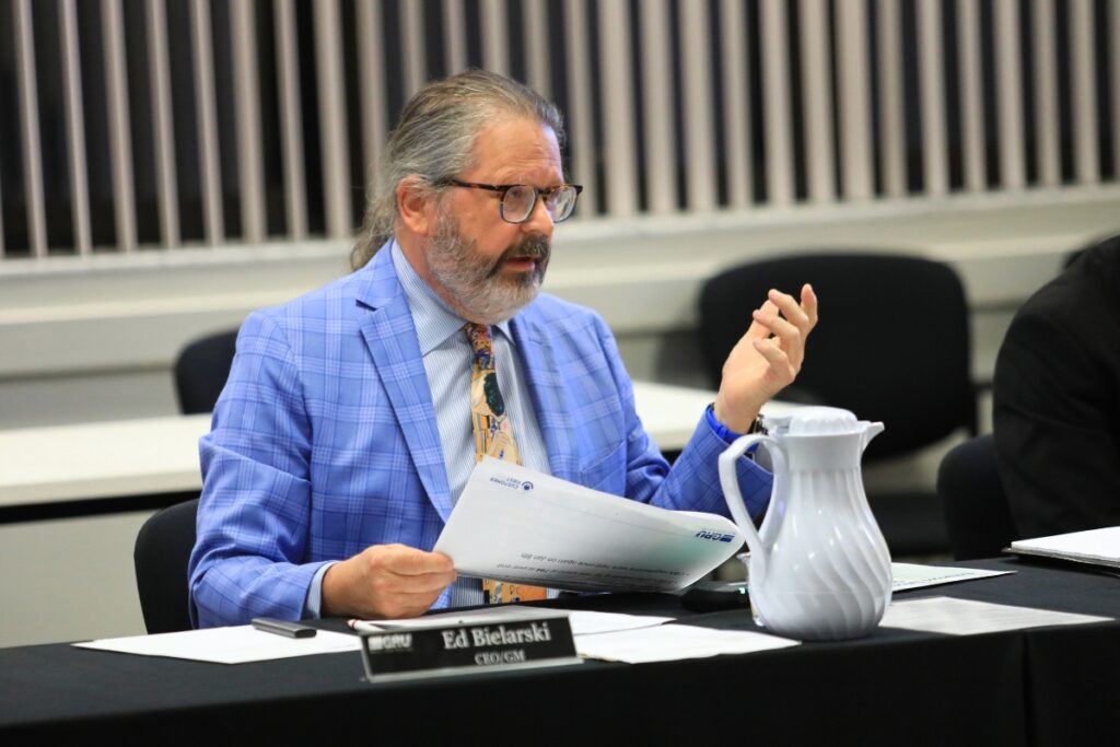 GRU's CEO Ed Bielarski speaks at the authority's January 2026 meeting.