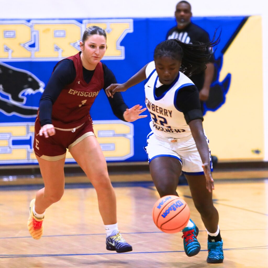 Newberry's Destiny Neal (22) steals the ball against Episcopal (Jacksonville) in the Class 3A-Region 1 Quarterfinals. Photo by C.J. Gish