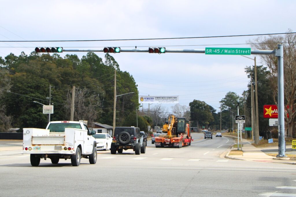 Newberry's stoplight at State Road 26 and State Road 27 has made it a one stoplight town for over 50 years, until now. Photo by Lillian Hamman