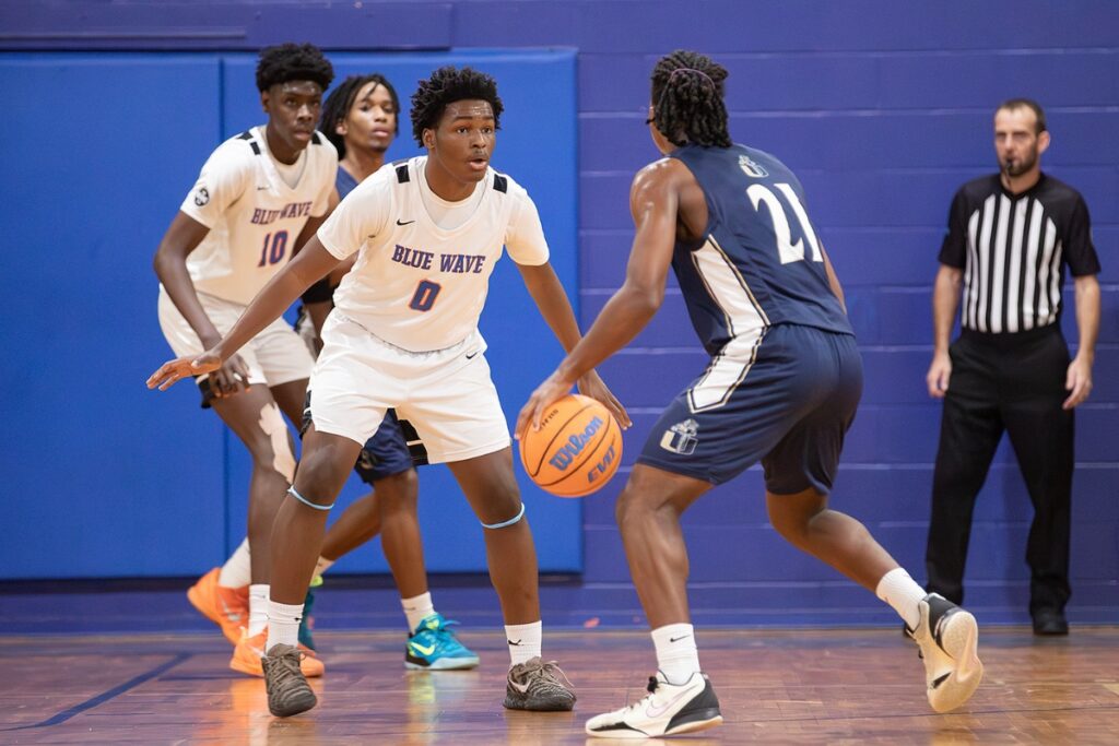 P.K. Yonge's Justin Speer (0) on defense against University Christian (Jacksonville) in the Class 2A-Region 1 Quarterfinals. Photo by Megan V. Winslow