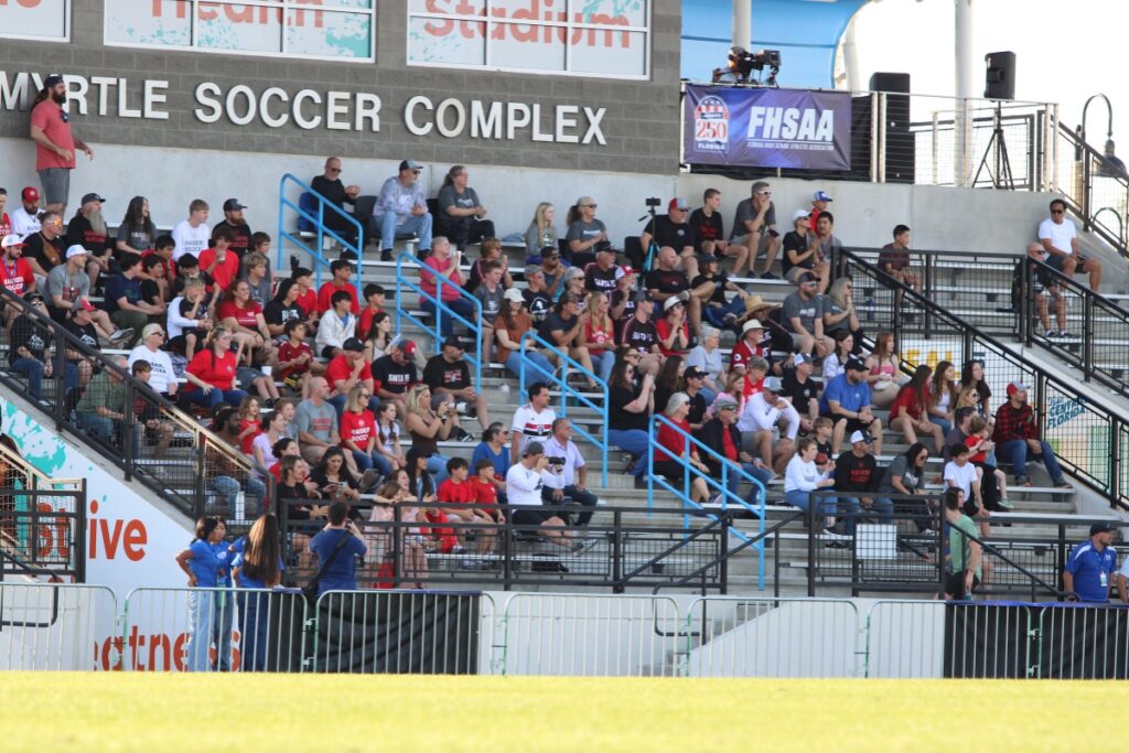 Santa Fe Crowd shows out in support of their Raiders against Somerset Academy-Canyons (Boynton Beach) in the Class 3A state semifinals. Photo by Vinnie Cammarano