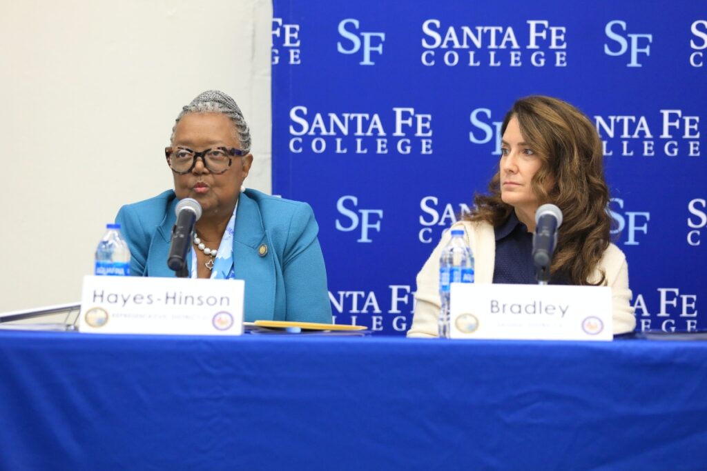 State Rep. Yvonne Hayes-Hinson speaks at the local legislative delegation meeting prior to the 2026 session.