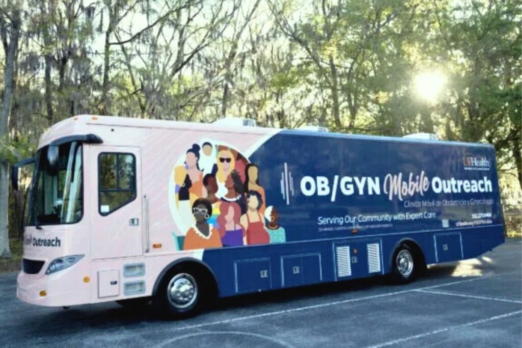 The UF Health OBGYN Mobile Outreach Bus. Courtesy of UF Health