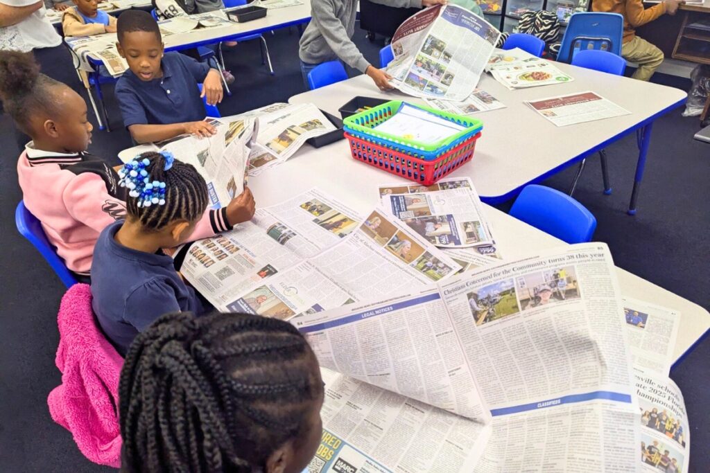 (Top to bottom) Second graders Omari Jackson, D’arie Taylor, Teniola Olamina and Princess Jackson-Holmes. Courtesy of Mary Thomas, Caring and Sharing Learning School
