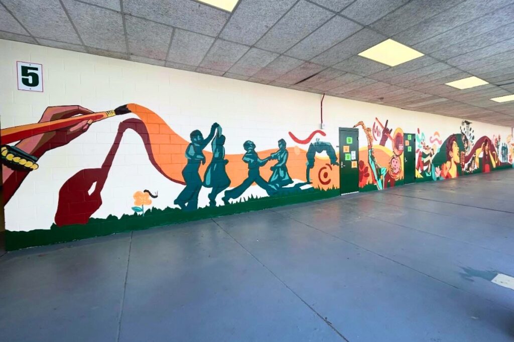 Eastside High School celebrated the unveiling of a new mural on Tuesday afternoon. Courtesy of Jenna Horner Art