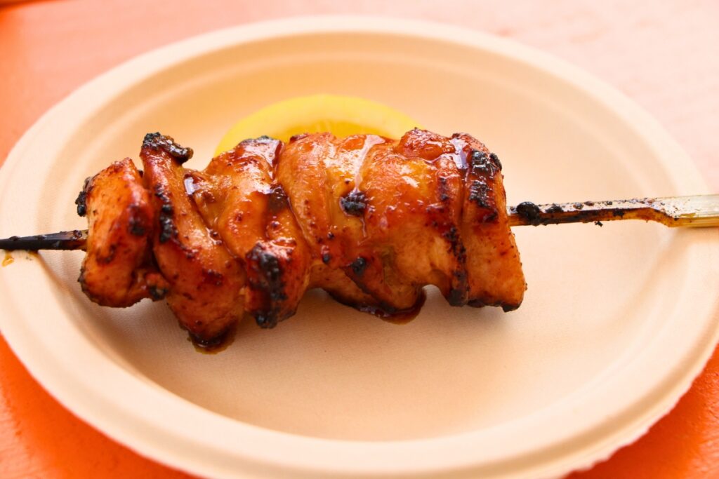 Kushi & Co.'s chicken thigh skewer features a 23-ingredient tare sauce made in-house. Photo by Lillian Hamman