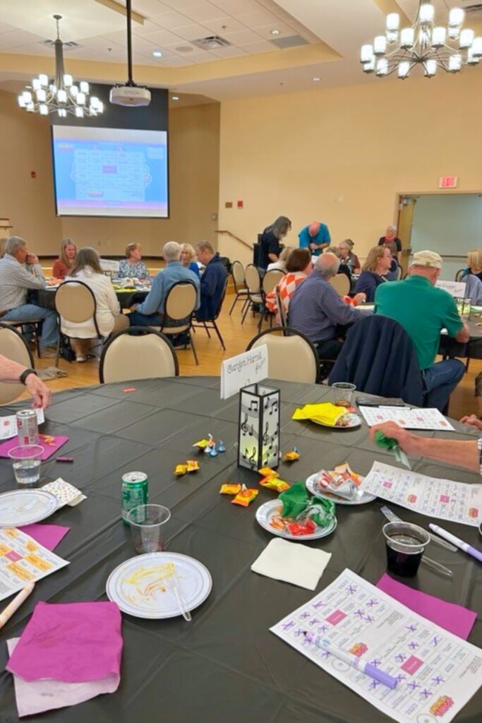 Music Trivia Bingo cards at the Altrusa House fundraiser event held on Friday. Photo by Ronnie Lovler