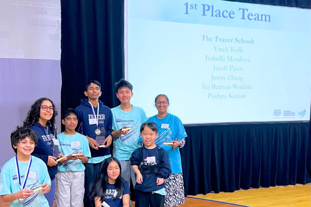 The Frazer School won its second consecutive MATHCOUNTS state championship on Saturday, March 20. Courtesy of The Frazer School