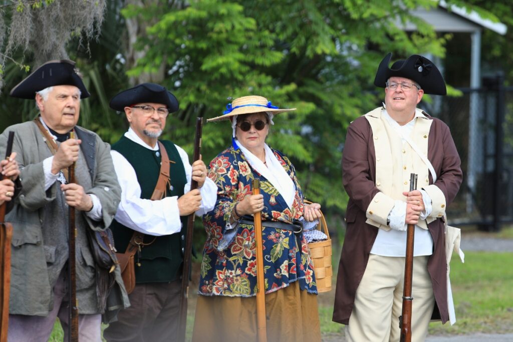 Amy O'Hara portrays colonialist Sarah Ewen alongside Newberry Mayor Tim Marden.