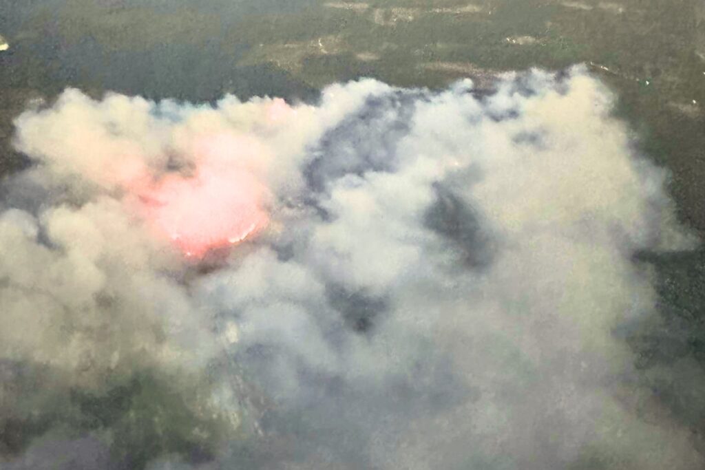 An aerial view from the State Road 26 wildfire. Courtesy of Florida Forest Service