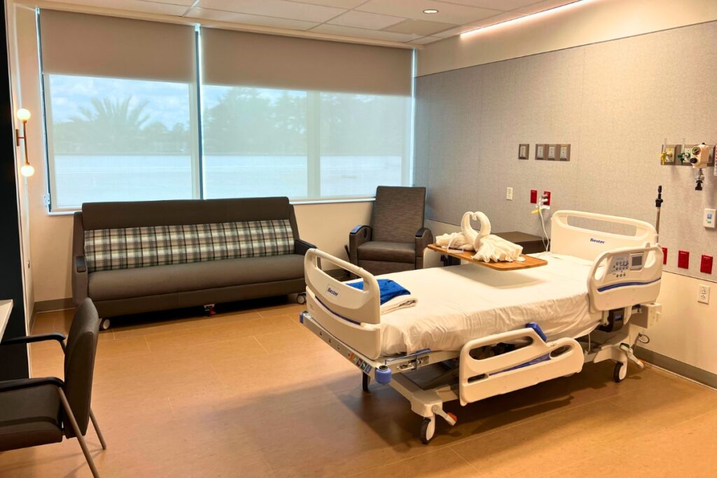 An example of one of the private patient rooms at the hospital. Photo by Nick Anschultz