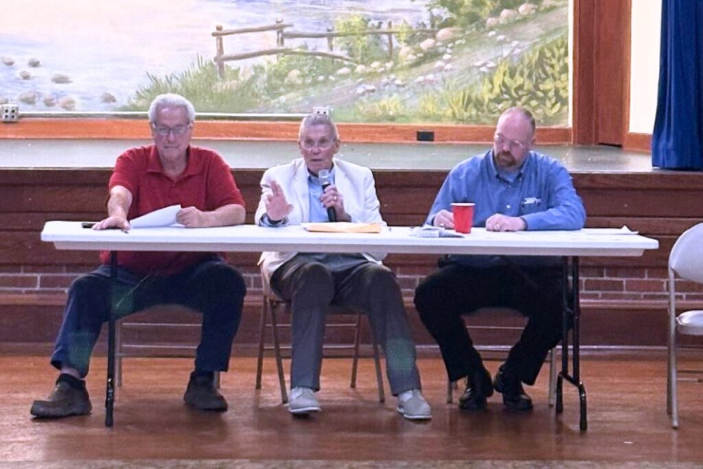 Archer Board of Canvassers tally votes for the Seat 5 City Commission race on Tuesday. Courtesy of Dillon Boatner