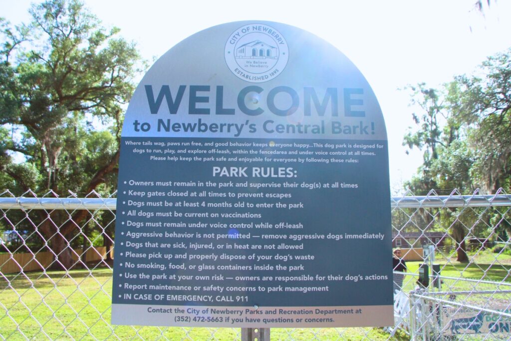 Central Bark dog park opens in Newberry near Lois Forte Park. Photo by Lillian Hamman
