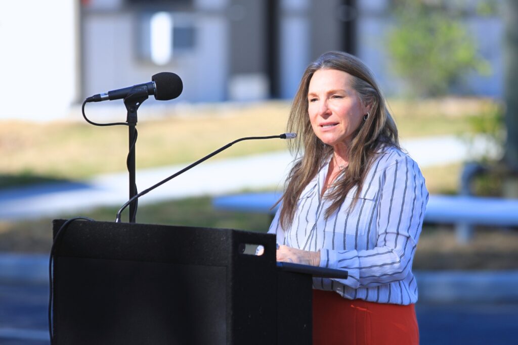 County Manager Michele Lieberman opened up the ribbon-cutting ceremony. Photo by Seth Johnson (1)