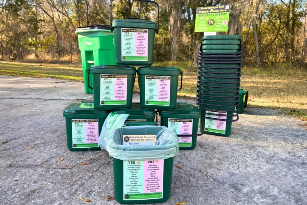 Free kitchen compost caddies will be available for Alachua County residents at the county’s five rural collection centers on Saturday. Courtesy of Alachua County