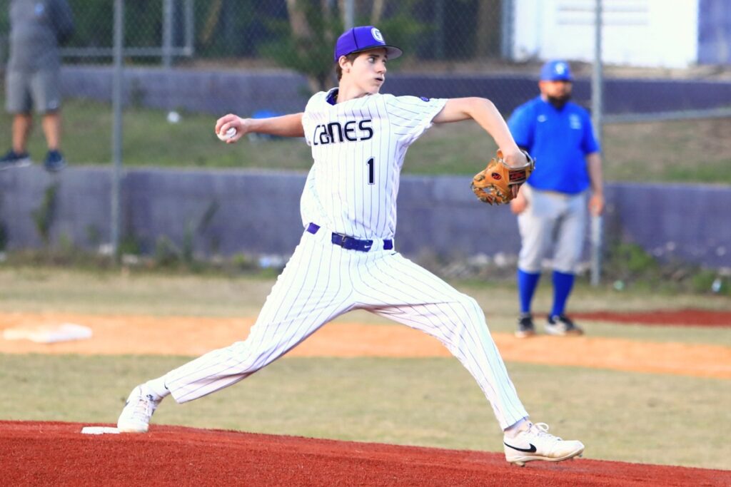 Gainesville's Cade Dixon (1) got the start on the mound against Belleview in a Class 5A-District 5 semifinal. Photo by C.J. Gish